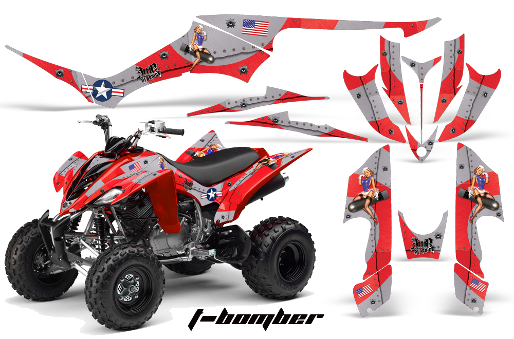 Yamaha Raptor 350 Graphics T-Bomber Red